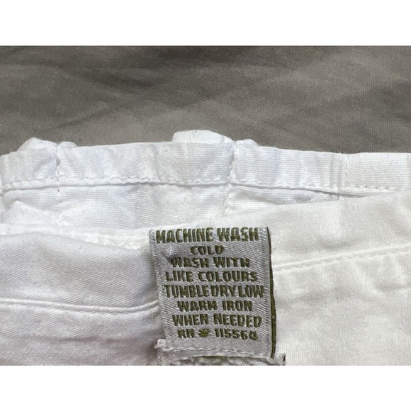 Garnet Hill White Ruffle Collar Button Down Blouse womens size 02 - Picture 9 of 9